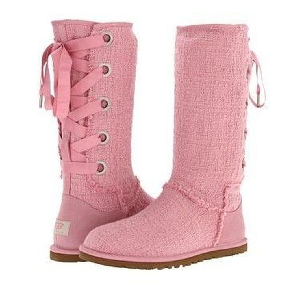 UGG Pink Lace-Up Kids Boots